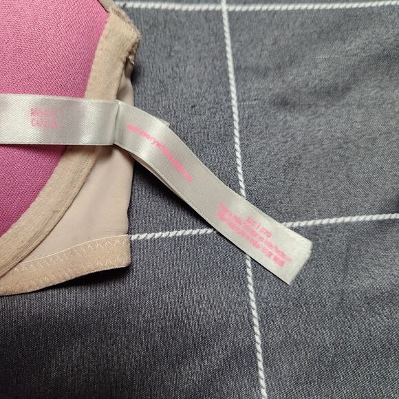 Victoria's Secret Bra 32C everywhere push up halter strap nude cream front snap - Picture 3 of 5